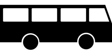 black bus, abstract icon