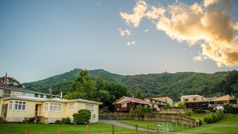 new cottages in valley at green mountain, new zealand