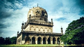 ancient Mausoleum of Quli Qutub Shahi Tombs in park, india, Hyderabad