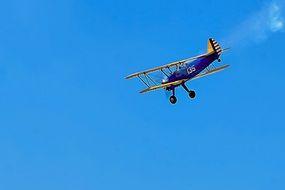 vintage biplane at sky, air show, brazil, lake paranoÃ¡