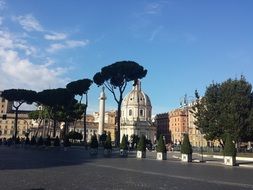 old small church in city, italy, rome