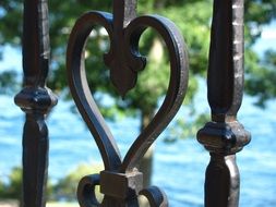 heart shaped fragment of grillwork