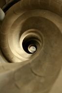 very deep spiral stairwell