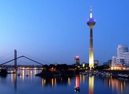 media harbour at dusk, germany, dÃ¼sseldorf