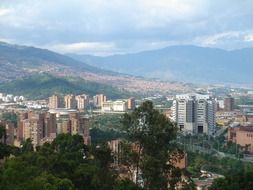 top view cityscape, colombia, medellin