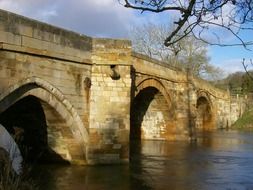 old stone bridge in countryside, uk, england, yorkshire