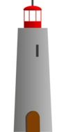 grey lighthouse tower with red lantern, illustration