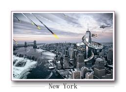 giant snake on skyscraper, armageddon in new york city, fantasy illustration