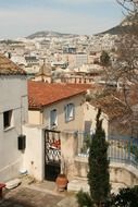 old houses in cityscape, greece, athens