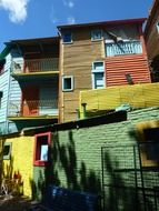 old bright painted houses, argentina, buenos aires, la boca