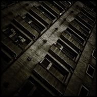 brick facade at darkness