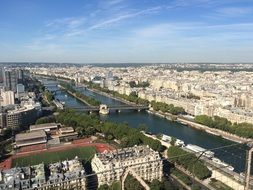 View of Paris in summer