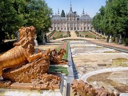 sculptures in park at La Granja Royal Palace, spain, segovia