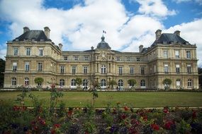 old mansion with a lawn