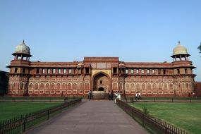 Jahangir mahal palace at blue sky in India