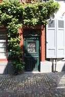 vintage door with grated window