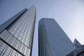 Deutsche Bank Twin Towers at sky, germany, frankfurt