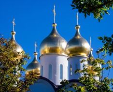 Golden domes of the Orthodox Church in Moscow