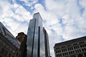 tower building in downtown at sky, usa, manhattan, nyc