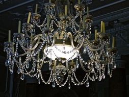 crystal ceiling light with candles