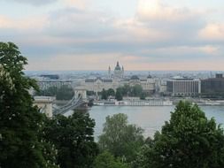 city at summer evening, hungary, budapest