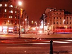 lights in night city, long exposure