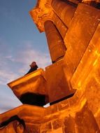 fragment of facade at evening sky, Church of the Three Kings, germany, dresden