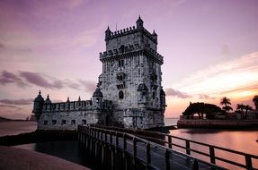 Belem Tower at dusk, portugal, lisbon