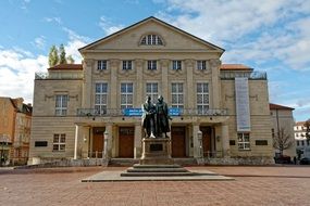 Goethe-Schiller Monument at theatre, germany, weimar