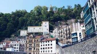 city houses at hill, spain, san sebastian