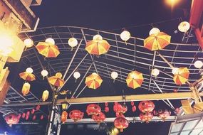 lampions and umbrellas in China town