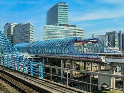 railway station at city, netherlands, amsterdam