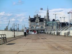 cityscape of Embankment of the Scheldt river in belgium, antwerp