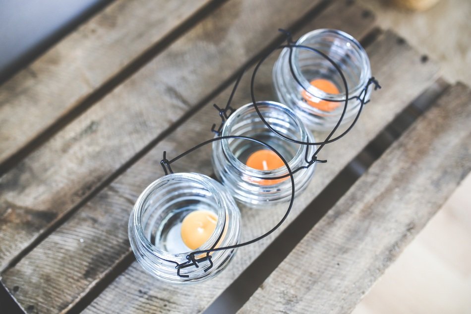 Small glass candleholders