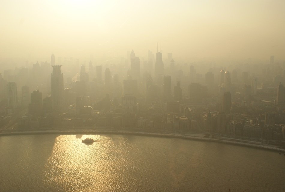 aerial view of the harbor of the big city