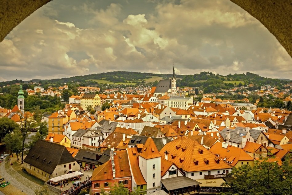 cityscape of krumlov castle in czech