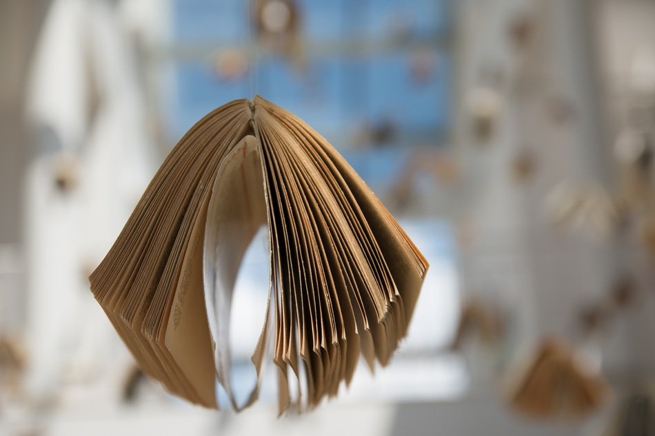 old open book in air