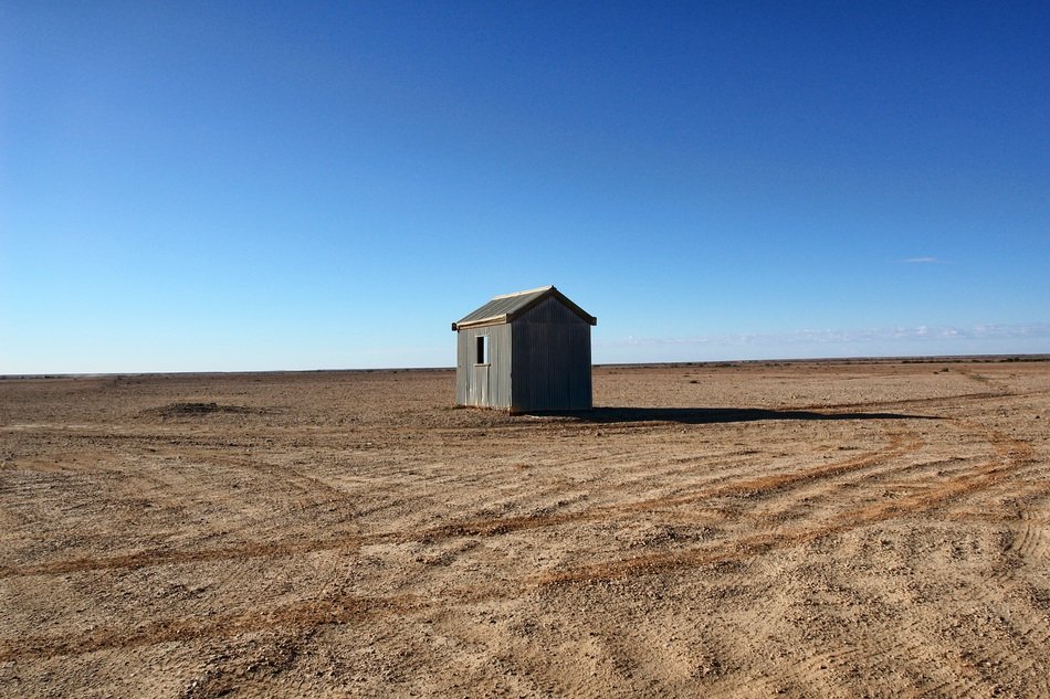 small wooden house in the desert in Australia