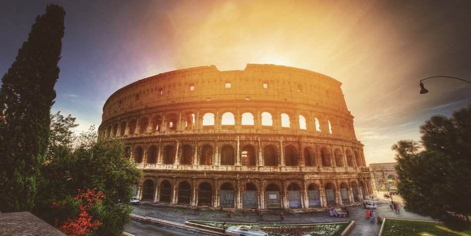 colosseum europe italy rome travel sunrise
