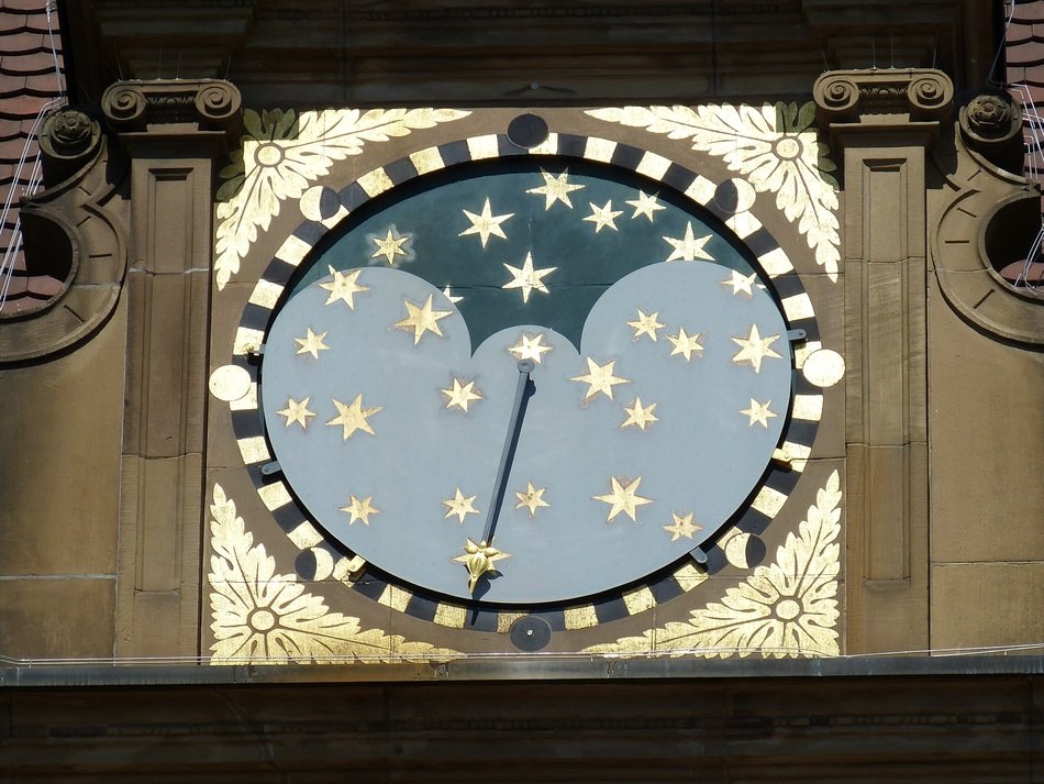 historic clock in the stars in Heilbronn