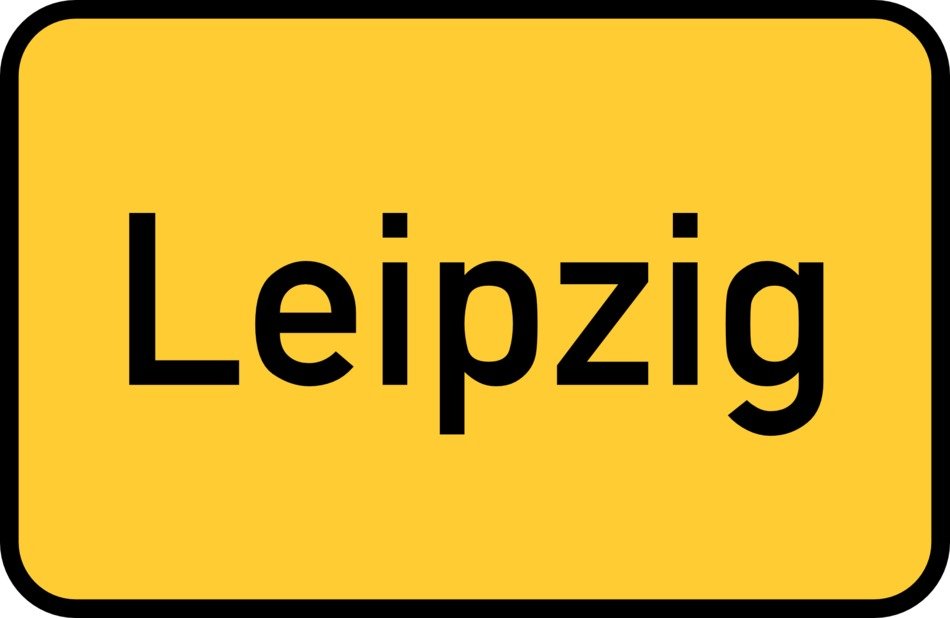 leipzig yellow town sign city limits