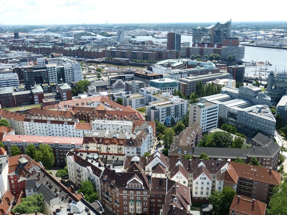 panoramic view of hamburg on a sunny day