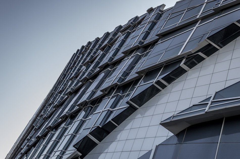 modern glass facade architecture, chile, santiago