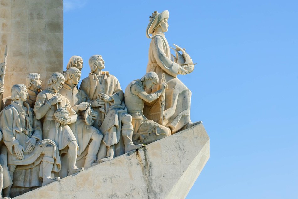 Monument to the Discoveries, fragment at sky, portugal, lisbon