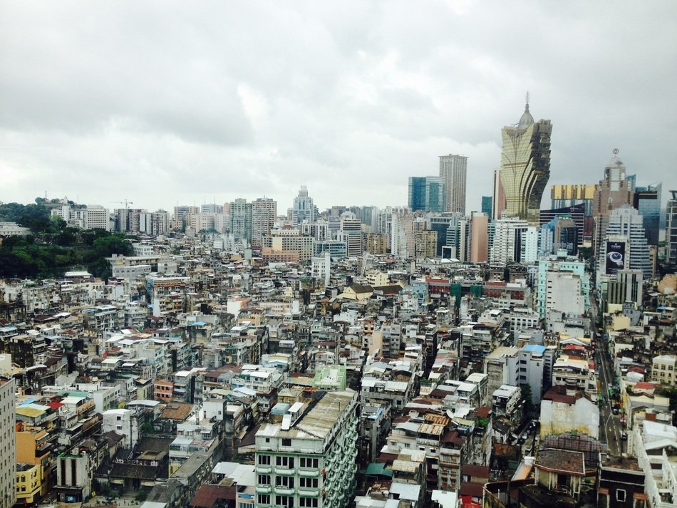 top view of downtown at cloudy day, china, macau