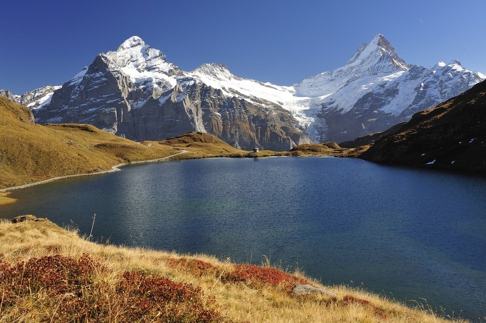 scenery mountain landscape with lake, switzerland