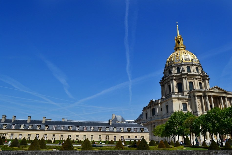 the Dome of Les invalides at sky, france, paris