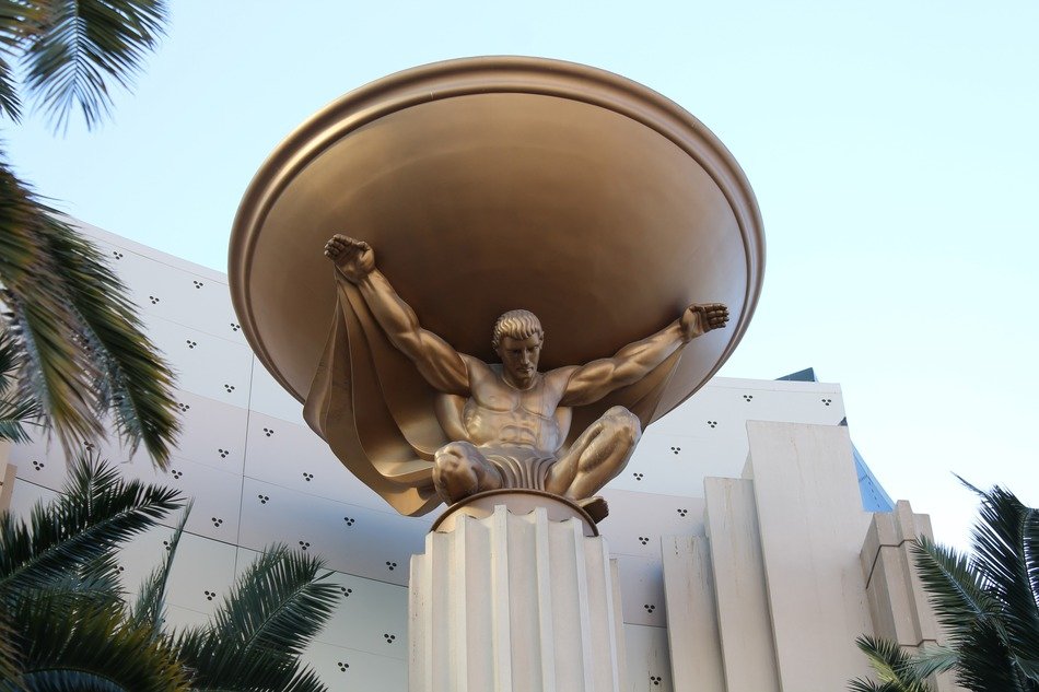 bronze statue at MGM Grand, usa, nevada, las wegas