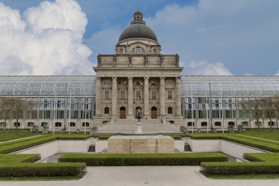 Bavarian State Chancellery in park, germany, munich