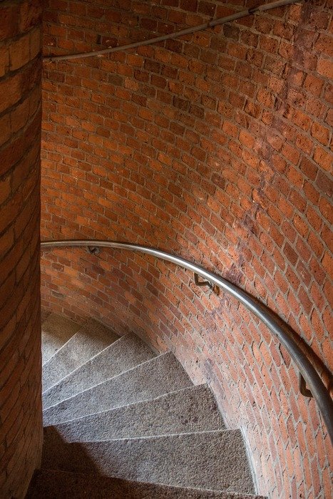 stone stairs in brickc lighthouse, germany